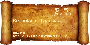 Rosenberg Tacitusz névjegykártya